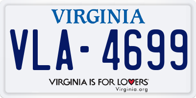 VA license plate VLA4699