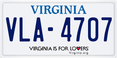 VA license plate VLA4707