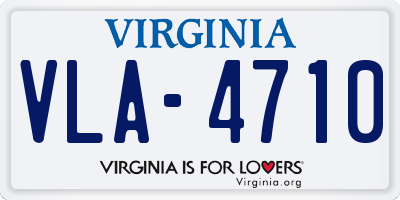 VA license plate VLA4710