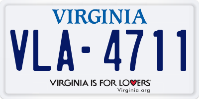 VA license plate VLA4711