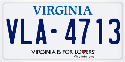 VA license plate VLA4713
