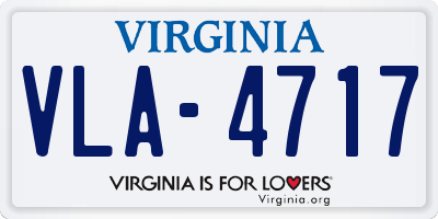 VA license plate VLA4717