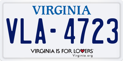 VA license plate VLA4723