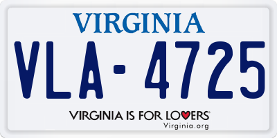 VA license plate VLA4725