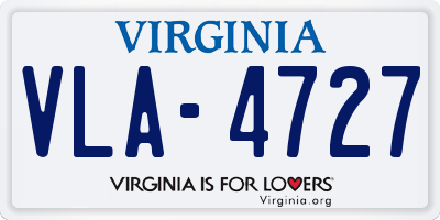 VA license plate VLA4727