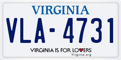 VA license plate VLA4731