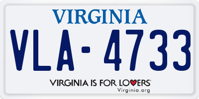 VA license plate VLA4733