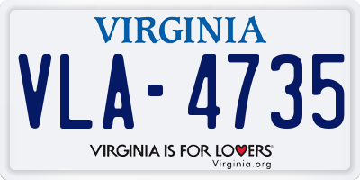 VA license plate VLA4735