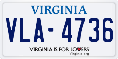 VA license plate VLA4736
