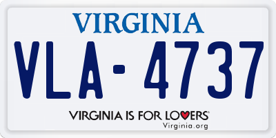 VA license plate VLA4737
