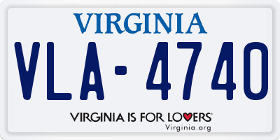 VA license plate VLA4740