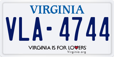 VA license plate VLA4744