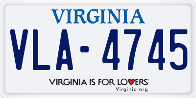 VA license plate VLA4745