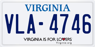 VA license plate VLA4746