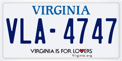 VA license plate VLA4747