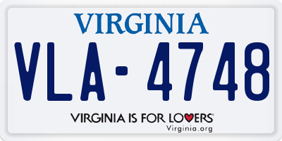 VA license plate VLA4748