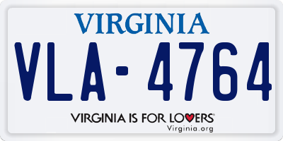 VA license plate VLA4764