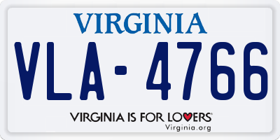 VA license plate VLA4766