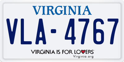VA license plate VLA4767