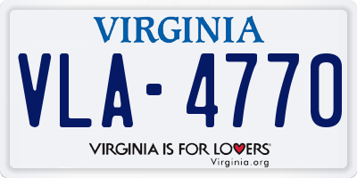 VA license plate VLA4770