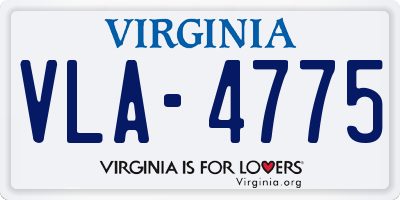 VA license plate VLA4775