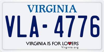 VA license plate VLA4776