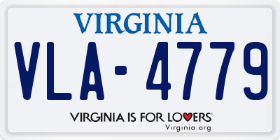 VA license plate VLA4779