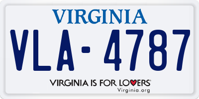 VA license plate VLA4787