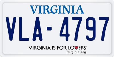 VA license plate VLA4797