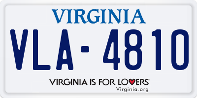 VA license plate VLA4810
