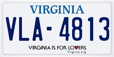 VA license plate VLA4813