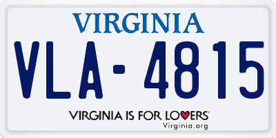VA license plate VLA4815