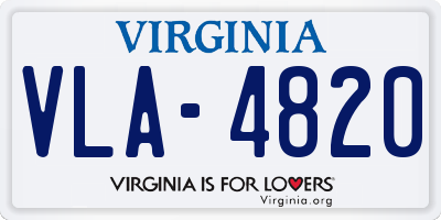VA license plate VLA4820