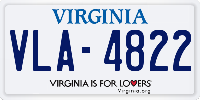 VA license plate VLA4822