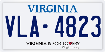 VA license plate VLA4823