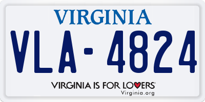 VA license plate VLA4824