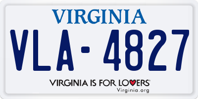 VA license plate VLA4827