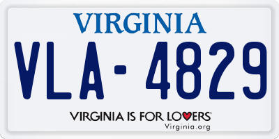 VA license plate VLA4829