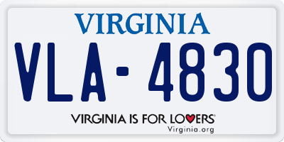 VA license plate VLA4830