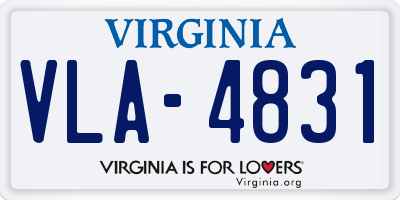 VA license plate VLA4831