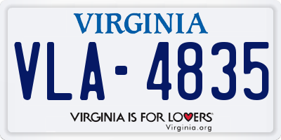 VA license plate VLA4835