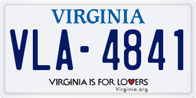 VA license plate VLA4841
