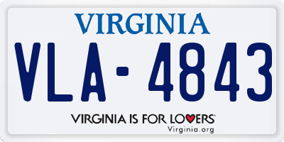 VA license plate VLA4843