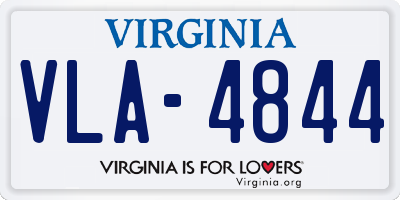 VA license plate VLA4844