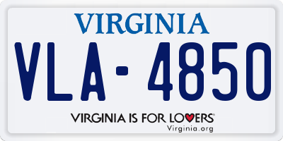 VA license plate VLA4850