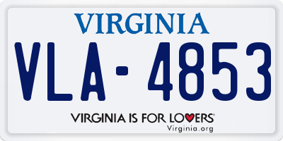 VA license plate VLA4853
