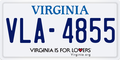VA license plate VLA4855