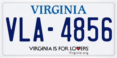 VA license plate VLA4856