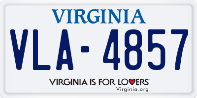 VA license plate VLA4857