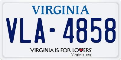 VA license plate VLA4858